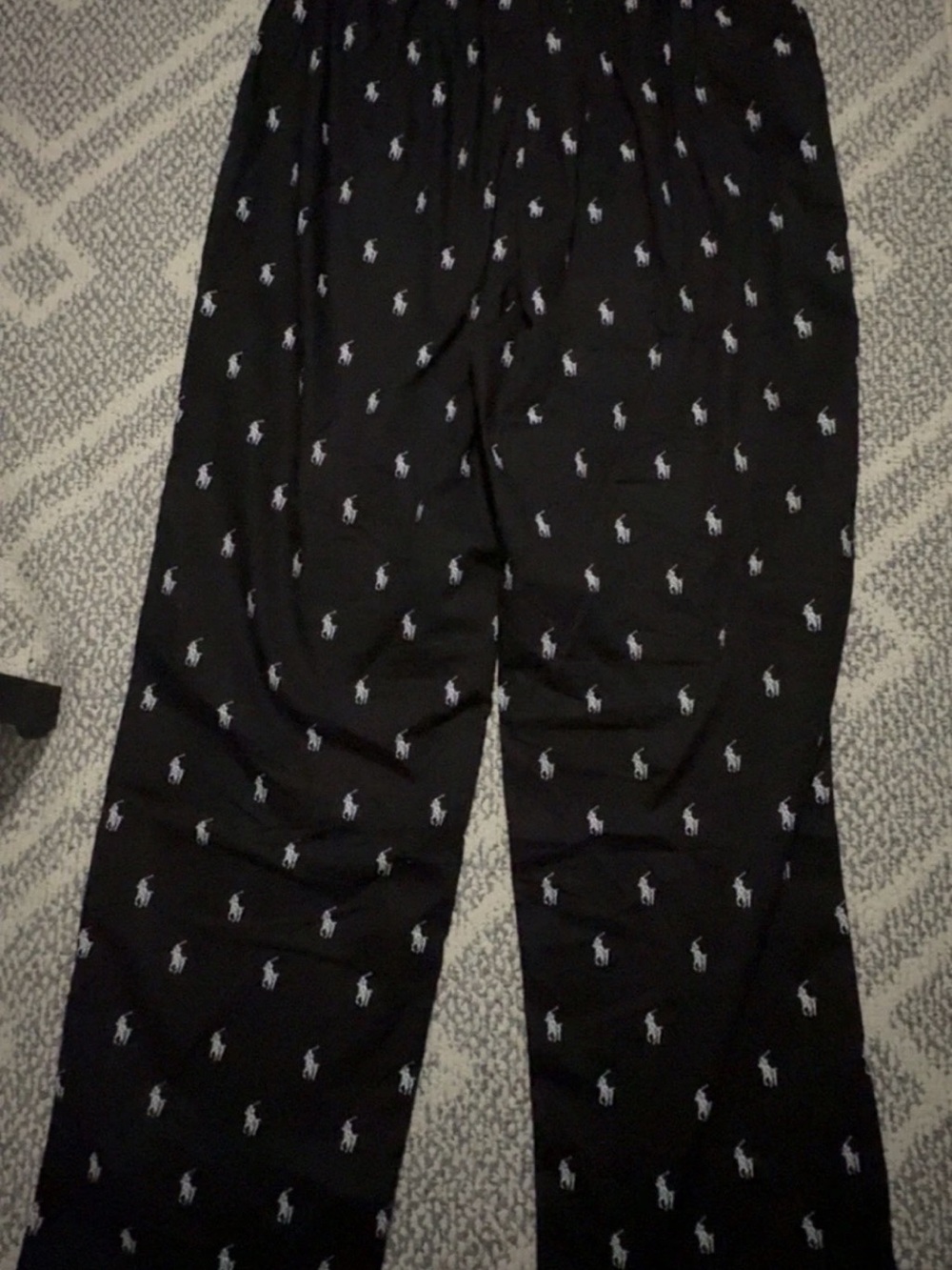 Ralph Lauren Black Lounge Pants with White Polo Player Logos
